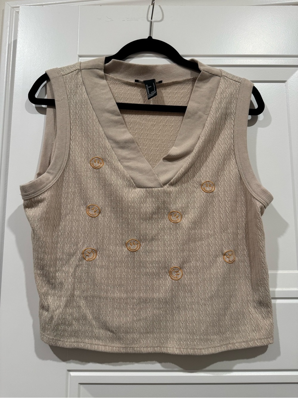 2/10$ Sleeveless V-Neck Embroidered Knit Tops